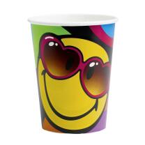 Smiley Express Youself - 36-teiliges Party-Set Teller Becher Servietten