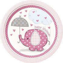 57-teiliges Party Set Baby Elefant rosa - Babyparty -...