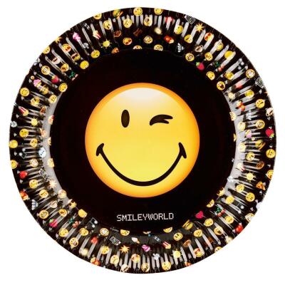 Smiley Emoticons - 8 Teller - Pappteller 23 cm