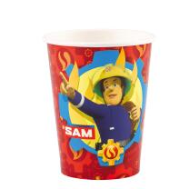Feuerwehrmann Sam 8 Pappbecher -  0,25 l - Design 2017