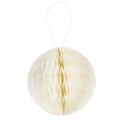 3D Wabenball  aus Papier 8 cm (4 Stück) oder 15 cm (2 Stück) Honeycomb - Auswahl Creme 15 cm - 2 Stück