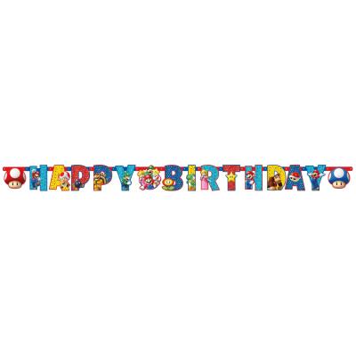 Super Mario Partykette Happy Birthday 190 x 18 cm