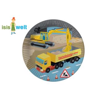 36-teiliges Party-Set - Baustelle - Teller Becher Servietten mit Bagger und Radlader  für 8 Kinder