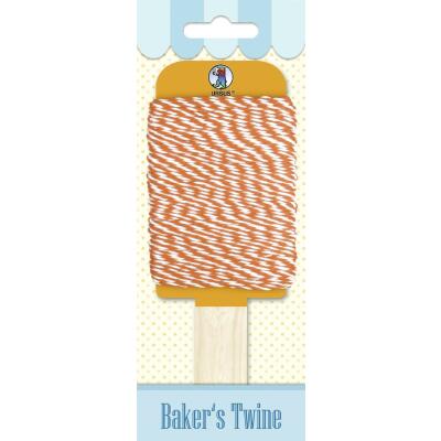 Bakers Twine 15 m Baumwollgarn zweifarbig orange/weiß (03)
