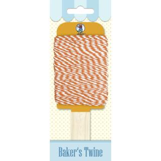 Bakers Twine 15 m Baumwollgarn zweifarbig orange/weiß (03)