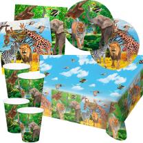 37-teiliges Party-Set (Folat) wilde Tiere - Safari  -...