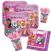 36-teiliges Party-Set Paw Patrol pink - Teller Becher...