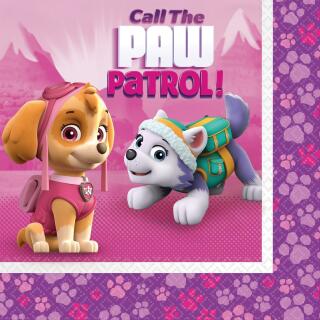 Paw Patrol Pink - 20 Servietten 33 x 33 cm