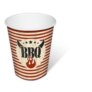 Becher - Pappbecher 10 Stück, 0,2 l Five Star BBQ  für Grillparty