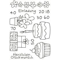 Efco (230) clear stamps Stempel Set - Einladung -...