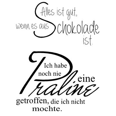 Efco (233) clear stamps Stempel Set - Alles ist gut, wenn es aus Schokolade ist - Praline