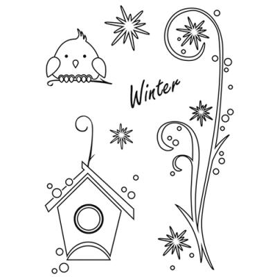 Efco (242) clear stamps Stempel Set - Winter - Vogelhaus