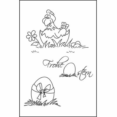 Efco (246) clear stamps Stempel Set - Frohe Ostern - Küken - Osterei