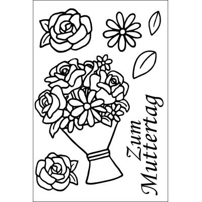 Efco (251) clear stamps Stempel Set - Zum Muttertag - Blumen