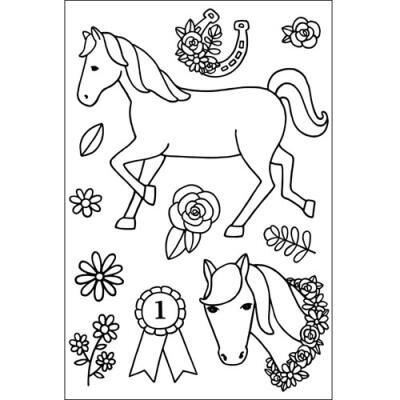 Efco (283) clear stamps Stempel Set - Pferde