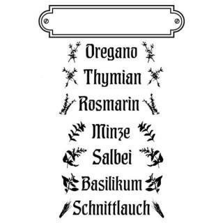 Efco (289) clear stamps Stempel Set - Kräuter Oregano Thymian Rosmarin Minze Salbei Basilikum Schnittlauch