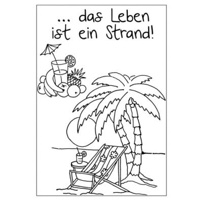 Efco (293) clear stamps Stempel Set - Reise - Das Leben ist ein Strand.