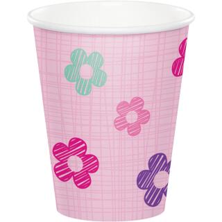 32-teiliges Party-Set Mein 1. Geburtstag Mädchen  - One is fun - mit Tiger  und Affe - Teller Becher Servietten für 8 Personen