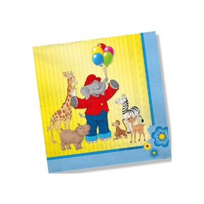 Elefant Benjamin Blümchen - Servietten, 20 Stück 33 x 33 cm