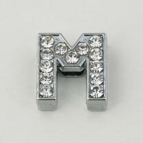 Schiebeperlen Buchstaben Alphabet 12 mm  silberfarben mit...