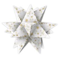 Aurelio Stern Set Faltblätter 14,8 x 14,8 cm - "Elemente" Sterne weiß/gold Transparentpapier (34025500)