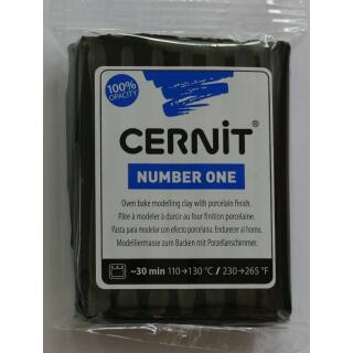 Cernit Polymer - Modelliermasse Number One, 56 g - Auswahl aus 40 Farben 100 / schwarz