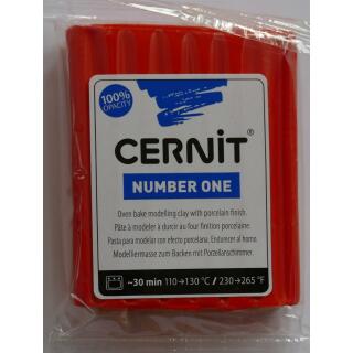 Cernit Polymer - Modelliermasse Number One, 56 g - Auswahl aus 40 Farben 428 / mohnrot