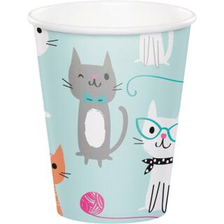 48-teiliges Party-Set  Katze - Kätzchen - Teller Becher Servietten  für 16  Kinder