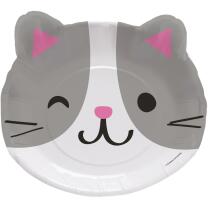 Katze - Kätzchen  -  Formteller, Pappteller - 8 Stück