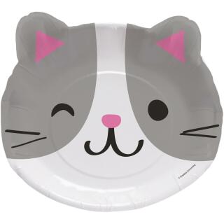 Katze - Kätzchen  -  Formteller, Pappteller - 8 Stück