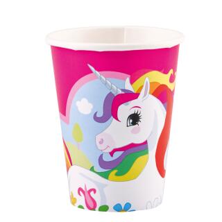 Einhorn (Amscan) - 8 Becher - Pappbecher 0,25 l