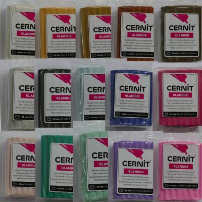 Cernit Polymer - Modelliermasse Glamour - mit Permutt- oder Metallic-Effekt, 56 g - Auswahl