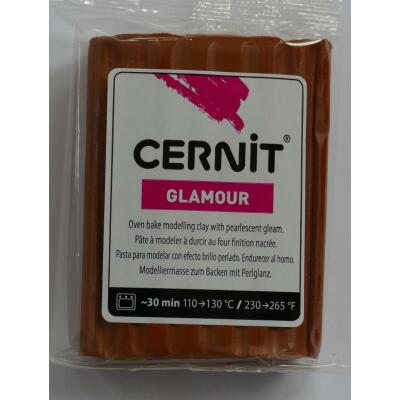 Cernit Polymer - Modelliermasse Glamour - mit Permutt- oder Metallic-Effekt, 56 g - Auswahl 057 / kupfer