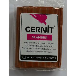 Cernit Polymer - Modelliermasse Glamour - mit Permutt- oder Metallic-Effekt, 56 g - Auswahl 057 / kupfer