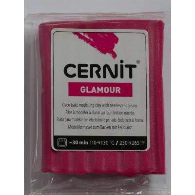 Cernit Polymer - Modelliermasse Glamour - mit Permutt- oder Metallic-Effekt, 56 g - Auswahl 420 / karminrot
