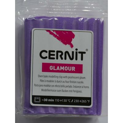 Cernit Polymer - Modelliermasse Glamour - mit Permutt- oder Metallic-Effekt, 56 g - Auswahl 900 / violett