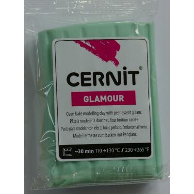 Cernit Polymer - Modelliermasse Glamour - mit Permutt- oder Metallic-Effekt, 56 g - Auswahl 611 / hellgrün