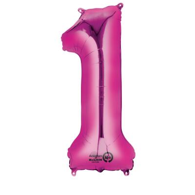 Anagram Folienballon Zahl  86 cm  pink - Auswahl 1