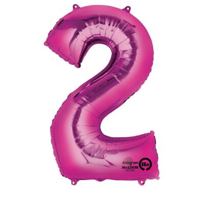 Anagram Folienballon Zahl  86 cm  pink - Auswahl 2