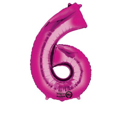 Anagram Folienballon Zahl  86 cm  pink - Auswahl 6