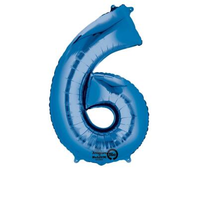 Anagram Folienballon Zahl  86 cm  blau - Auswahl 6