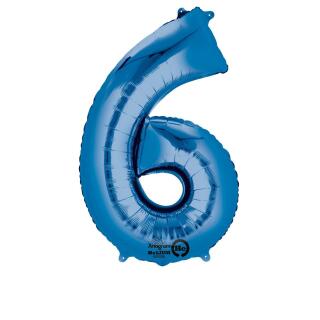 Anagram Folienballon Zahl  86 cm  blau - Auswahl 6
