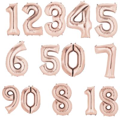 Anagram Folienballon Zahl  86 cm  rose gold - Auswahl