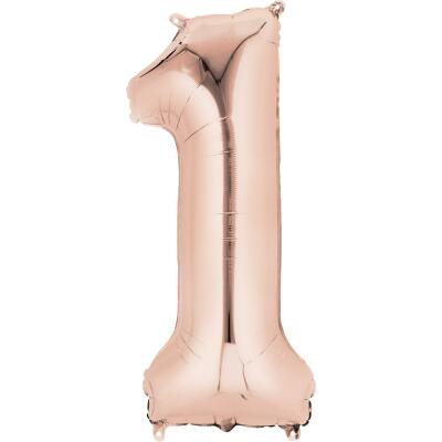 Anagram Folienballon Zahl  86 cm  rose gold - Auswahl 1