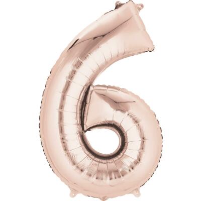 Anagram Folienballon Zahl  86 cm  rose gold - Auswahl 6