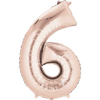 Anagram Folienballon Zahl  86 cm  rose gold - Auswahl 6