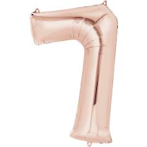 Anagram Folienballon Zahl  86 cm  rose gold - Auswahl 7