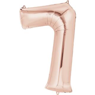 Anagram Folienballon Zahl  86 cm  rose gold - Auswahl 7