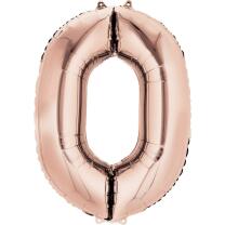 Anagram Folienballon Zahl  86 cm  rose gold - Auswahl 0