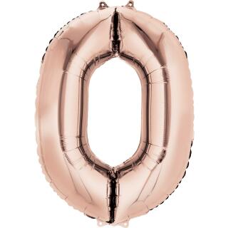 Anagram Folienballon Zahl  86 cm  rose gold - Auswahl 0